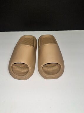 Beige Men's Slide Sandals - Comfort Slip-On